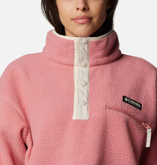 Columbia Women's Helvetia™ II Cropped Sherpa Half Snap Fleece -Pink Agave