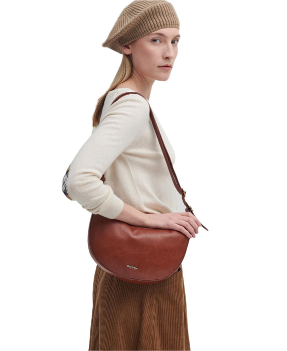 Barbour Laire Leather Half-Moon Bag - Classic Brown