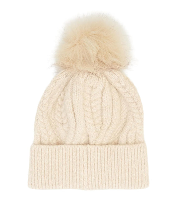 Barbour Elsdon Beanie Hat - Eggshell