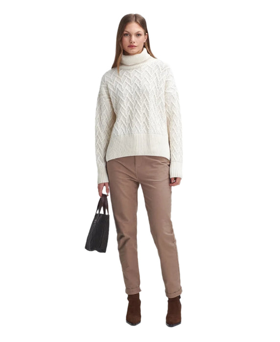 Barbour Clarence Cable-Knit Roll-Neck Jumper  - Aran