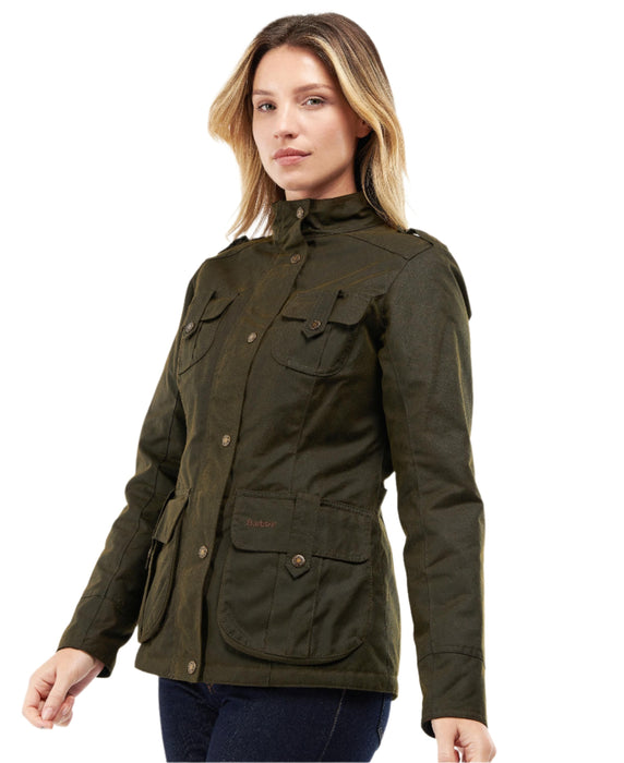 Barbour Winter Defence Ladies Wax  Jacket - Olive