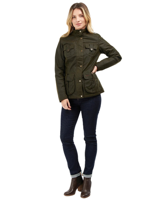 Barbour Winter Defence Ladies Wax  Jacket - Olive